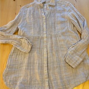 Free People Cream Button-Up Shirt
